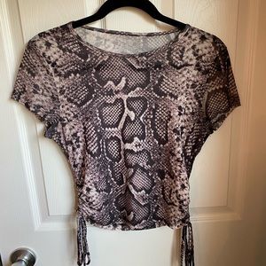 Lace Up Snakeskin T